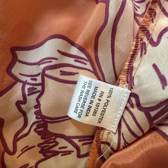 True Destinations Womens Orange Floral Tropical Maxi Dress Resort Wear Size L - Picture 8 of 8